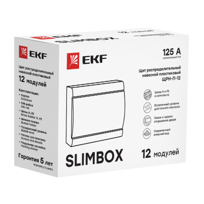 Щит распределительный ЩРН-П-12 "SlimBox" белая дверца IP41 EKF , sb-n-12w