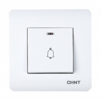 Выключатель дверного звонка с LED-подсветкой 10А 250В, Chint, 715388