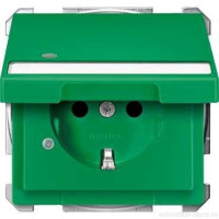 MERTEN МЕХАНИЗМ РОЗЕТК 16А З/К, ШТ. C КРЫШКОЙ С ПОЛЕМ Д/НАДП. С ИНДИК. ЗЕЛ SD