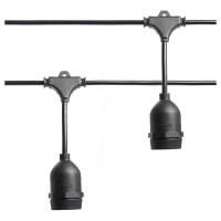 Гирлянда "Евро белт-лайт" на подвесах, 20 E27, шаг 50cm черный, 13м (3м сетевой шнур)  IP65, CL50-13-1, Feron 41826