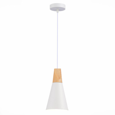 ST LUCE SLE125153-01 Подвес Белый/Белый, Светлое дерево E14 1*40W
