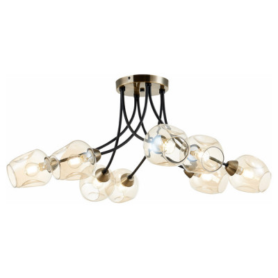 Evoluce SLE205302-08 Светильник потолочный Бронза, Черный/Янтарный E14 8*40W