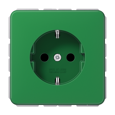 Штепсельная розетка SCHUKO 16A 250V~ с защитой от детей; центральная плата; зеленая, CD1520BFKIGN