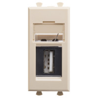 4405401 - ДКС USB 2.0 розетка модульная, тип А-А, "Avanti", "Ванильная дымка", 1 модуль