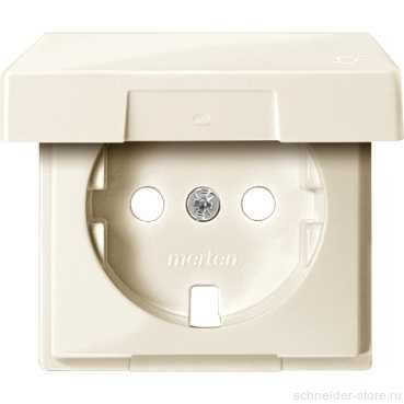 SM Накладка с крышк. для розетки 2К+З 16А 250В~, беж. блест.