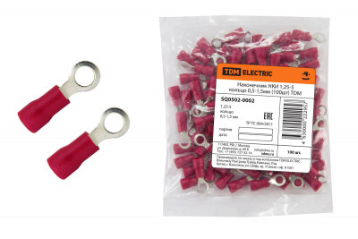 Наконечник НКИ 1,25-5 кольцо 0,5-1,5мм (100шт) TDM Electric, SQ0502-0002