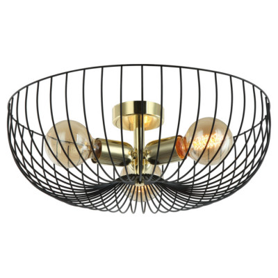 LUSSOLE BROOKS Потолочный светильник, цвет основания - черный, 3x40W E27, LSP-8251
