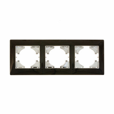 С1030-037 GUSI BRAVO РАМКА 3-местная, цинк, цвет оникс., С1030-037