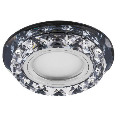 Светильник потолочный встраиваемый со светодиодной подсветкой 15LED*2835 SMD 4000K, MR16 50W G5.3, черный, прозрачный, CD878 с драйвером в комплекте, Feron 28822