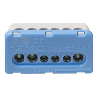 Vimar Терминальный блок с 6 отверстиями для эстетичных щитков голубой, V53552