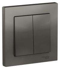 ATN000952 - ATLASDESIGN 2-клавишный ВЫКЛЮЧАТЕЛЬ, сх.5, 10АХ, в сборе, СТАЛЬ, Systeme Electric