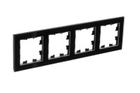 ATN321004 - ATLASDESIGN NATURE 4-постовая РАМКА, ОРГАНИЧЕСКОЕ СТЕКЛО ЧЕРНЫЙ, Systeme Electric
