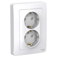 BLANCA С/У РОЗЕТКА двойная с заземлением со шторками, 16А, 250В, БЕЛЫЙ BLANCA С/У РОЗЕТКА двойная с заземлением со шторками, 16А, 250В, БЕЛЫЙ