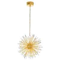 39255 Светодиод. подвес VIVALDO 1, 21х1,2W(G4), ?680, H1490, сталь, золотой/хрусталь, прозрачный