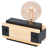 43469 Наст. лампа LAYHAM, 1х16W (E27), L200, B85, H100, дерево, сталь, черный