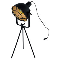 49673 Настольная лампа CHEPSTOW, 1х60W (E27), ?230, B320, H630, сталь, черный, золотой, 49673