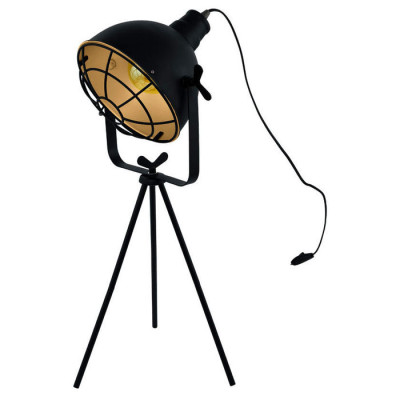 49673 Настольная лампа CHEPSTOW, 1х60W (E27), ?230, B320, H630, сталь, черный, золотой, 49673