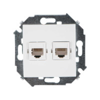 Simon Simon15 Розетка компьют. 2хRJ45 кат.5е, белая, 1591593-030