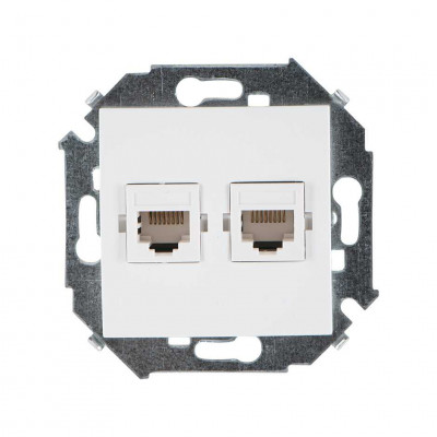 Simon Simon15 Розетка компьют. 2хRJ45 кат.5е, белая, 1591593-030