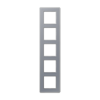 Рамка на 5 постов, стекло цвет серый, Jung