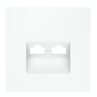 Накладка для розетки компьютерной двойной RJ45+RJ45 кат.6, S70 (белый матовый), VLS001402