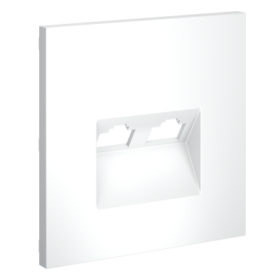 Накладка для розетки компьютерной двойной RJ45+RJ45 кат.6, S70 (белый матовый), VLS001402
