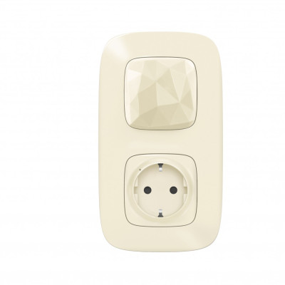 752696 - Valena Allure with NETATMO. Стартовый пакет.  Шлюз WiFi + умная розетка 2К+З 16А 230В + главный беспроводной выключатель "Я дома/Я вне дома". Цвет Слоновая кость