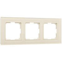 Werkel W0031141/ Рамка на 3 поста Favorit (молочный, стекло), a058815