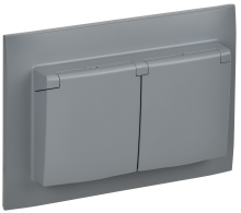 SKANDY Роз. 2-я с кр. 16А в сб IP44 SK-R12Gr сер. IEK, SK-R26-16-44-K03-F