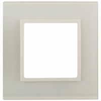 ЭРА Рамка для розеток и выключателей ЭРА Elegance 14-5101-02 на 1 пост, стекло, Эра Elegance, слоновая кость+слоновая кость