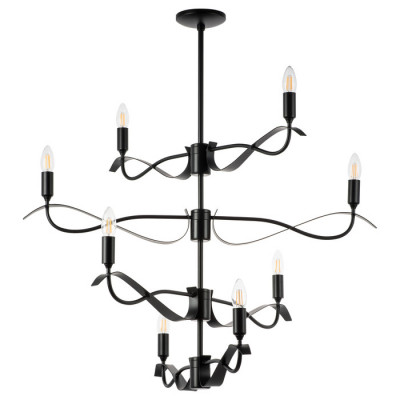 Lightstar 733287 (MD21041-8A) Люстра RAGNO 8х40W E14 ЧЕРНЫЙ МАТОВЫЙ (в комплекте)