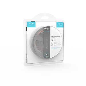 Gauss  Лента Basic LED 2835/240 12V 14,4W/m 1600lm/m 4000K 10mm IP20 5m 1/100, BT086