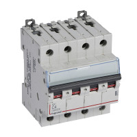 Legrand Автоматический выключатель DX? 6000 - 10 кА - тип характеристики C - 4П - 400 В~ - 4 А - 4 модуля, 407923