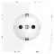 Розетка встраиваемая VOLTUM S70 с заземлением и защитными шторками, 16А, (белый глянцевый), VLS040201