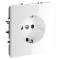 Розетка встраиваемая VOLTUM S70 с заземлением и защитными шторками, 16А, (белый глянцевый), VLS040201