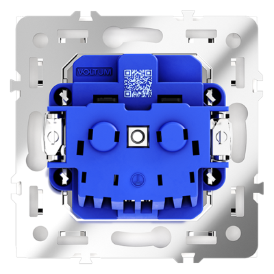 Розетка встраиваемая VOLTUM S70 с заземлением и защитными шторками, 16А, (белый глянцевый), VLS040201