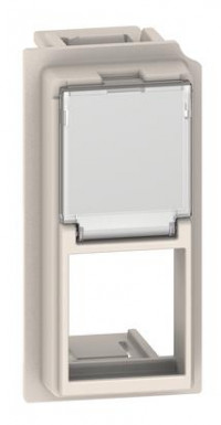 KM07K Bticino LIVING NOW. Лицевая панель для адаптеров Keystone RJ45 1 модуль.Цвет Песочный., KM07K