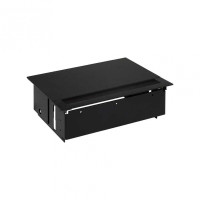 Simon 400 Врезной x4 розеточный блок, щетка, 3x2P+E, 2xUSB з/у, черный,, 44423000-138