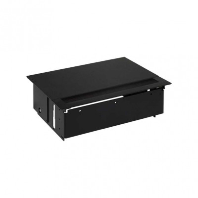 Simon 400 Врезной x4 розеточный блок, щетка, 3x2P+E, 2xUSB з/у, черный,, 44423000-138