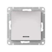 ATN000363S - ATLASDESIGN 1-клавишный ПЕРЕКЛЮЧАТЕЛЬ с подсветкой, сх.6а, 10АХ, мех., быстрозажим. клем., АЛЮМИНИЙ, Systeme Electric