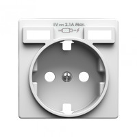 Simon 82 Concept Белый матовый Накладка для розетки Schuko с зарядным устройством 2хUSB, 8200049-090