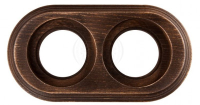 Bironi Рамка 2 постовая для открытой проводки (Старое дерево на бревно 260мм), BFC26-620-17