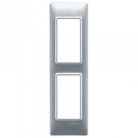 Vimar Накладка на 2 модуля для панелей, серебро матовое, 14667.20
