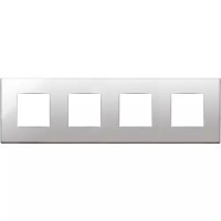 Vimar Накладка на Eikon Exe на 8 модулей (2+2+2+2) расстояние между центрами 71мм, никель, 22669.81