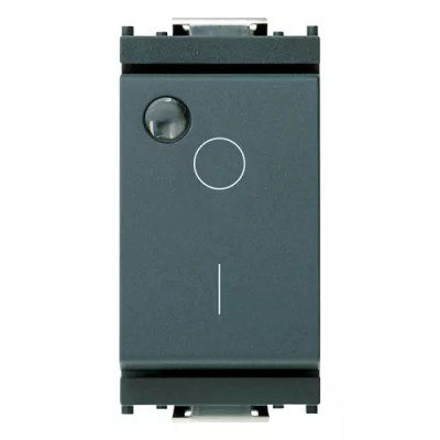 Vimar Выключатель 2P 16AX с подсветкой, серый, 16036