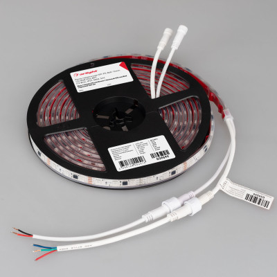Лента герметичная SPI-PS-B60-12mm 12V RGB-PX3-BPT (12 W/m, IP67, 5060, 5m) (Arlight, бегущий огонь), 039599