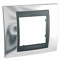 MGU66.002.210 - UNICA TOP РАМКА 1-постовая, ГРАФИТ/ХРОМ ГЛЯНЦЕВЫЙ