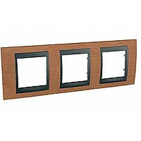 MGU66.006.2M2 - UNICA TOP РАМКА 3-постовая, горизонтальная, ГРАФИТ/ВИШНЯ MGU66.006.2M2 - UNICA TOP РАМКА 3-постовая, горизонтальная, ГРАФИТ/ВИШНЯ