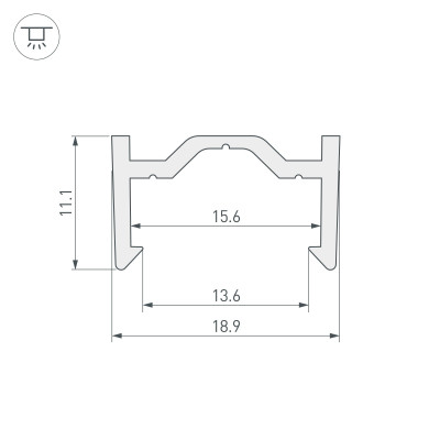 Профиль пластиковый ARH-CH15-2000-PVC (Arlight, Пластик), 027091