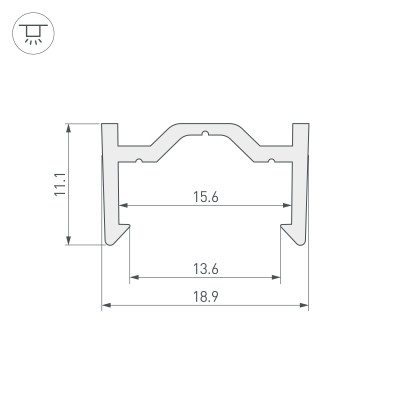 Профиль пластиковый ARH-CH15-2000-PVC (Arlight, Пластик), 027091